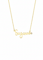 SACRED SCRIPT DIAMOND NAMEPLATE