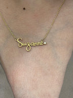 SACRED SCRIPT DIAMOND NAMEPLATE