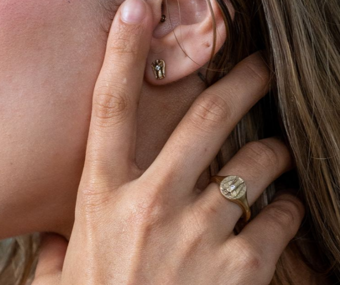 CELESTIAL GUIDE ANGEL STUD EARRINGS