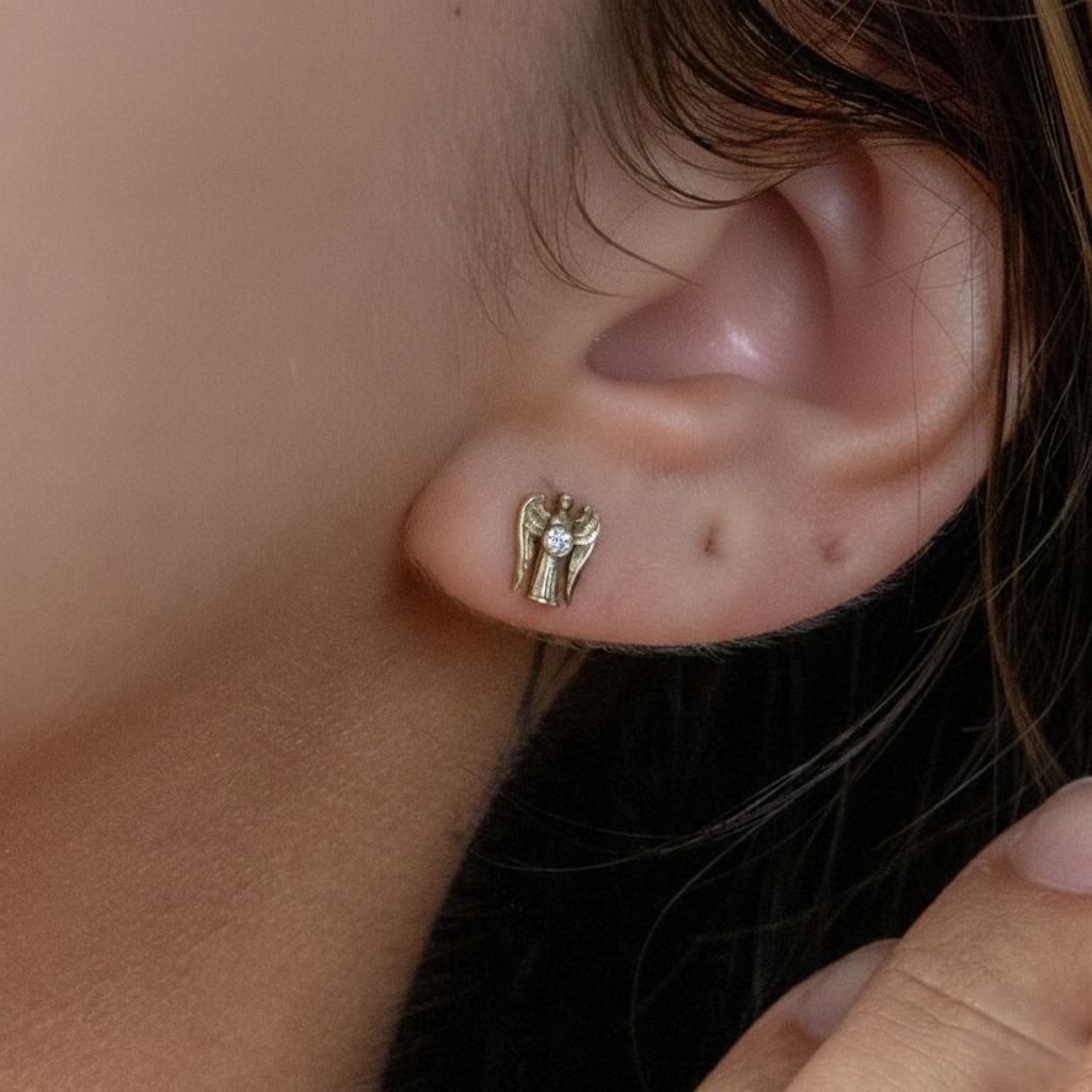 CELESTIAL GUIDE ANGEL STUD EARRINGS