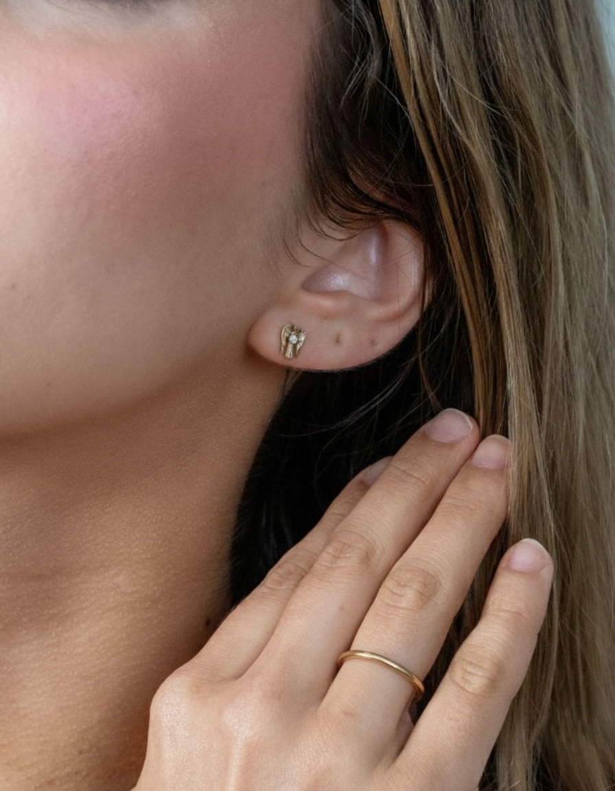 CELESTIAL GUIDE ANGEL STUD EARRINGS