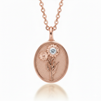 THE APRIL BIRTH FLOWER PENDANT & STONE — DAISY AND DIAMOND