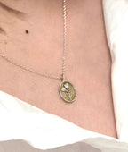 THE APRIL BIRTH FLOWER PENDANT & STONE — DAISY AND DIAMOND