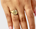 THE APRIL BIRTH FLOWER AND STONE RING — DAISY AND DIAMOND