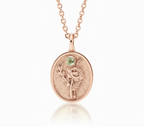 THE AUGUST BIRTH FLOWER & STONE PENDANT — GLADIOLUS AND PERIDOT