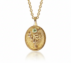 THE AUGUST BIRTH FLOWER & STONE PENDANT — GLADIOLUS AND PERIDOT