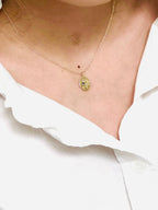 THE DECEMBER BIRTH FLOWER & STONE PENDANT — NARCISSUS AND TANZANITE