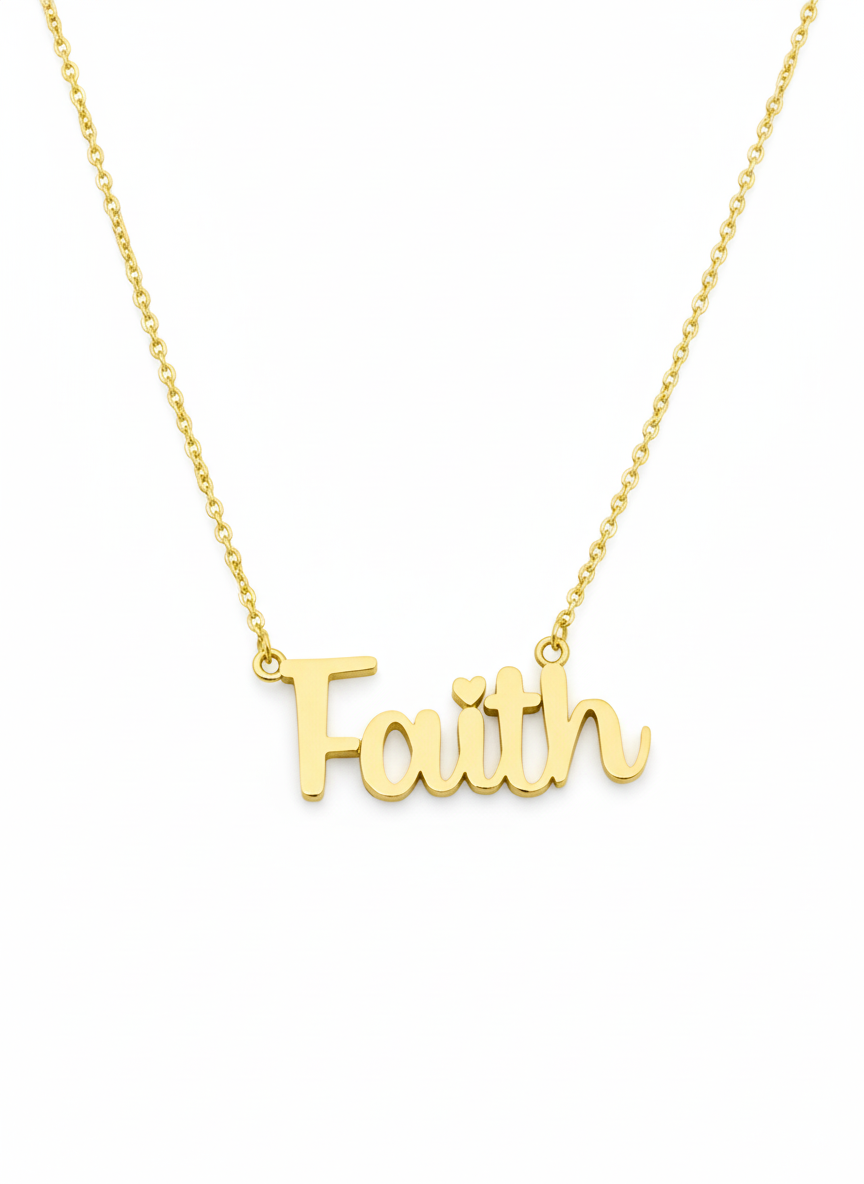 SACRED HEART SCRIPT NAME NECKLACE