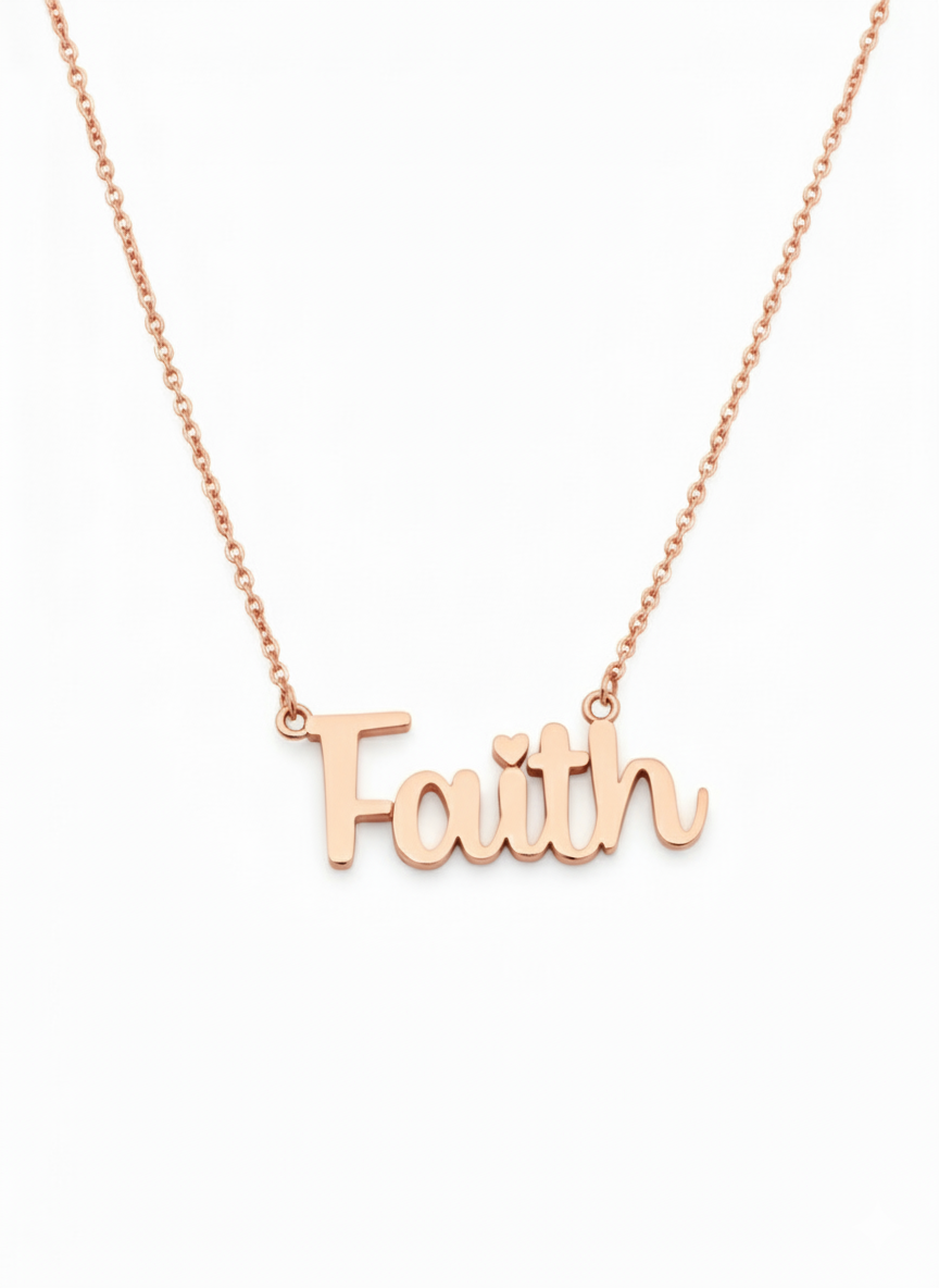 FAITH SACRED HEART SCRIPT NAMEPLATE-NEW