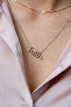 FAITH SACRED HEART SCRIPT NAMEPLATE-NEW