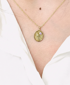 THE FEBRUARY BIRTH FLOWER & STONE PENDANT — VIOLET AND AMETHYST