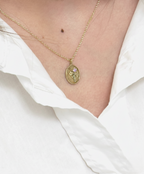 THE FEBRUARY BIRTH FLOWER & STONE PENDANT — VIOLET AND AMETHYST