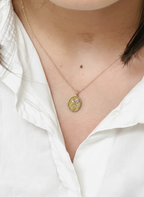 THE FEBRUARY BIRTH FLOWER & STONE PENDANT — VIOLET AND AMETHYST