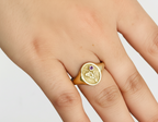 THE FEBRUARY BIRTH FLOWER AND STONE RING - VIOLET AND AMETHYST