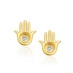 DIVINE PROTECTION HAMSA HAND STUD EARRINGS