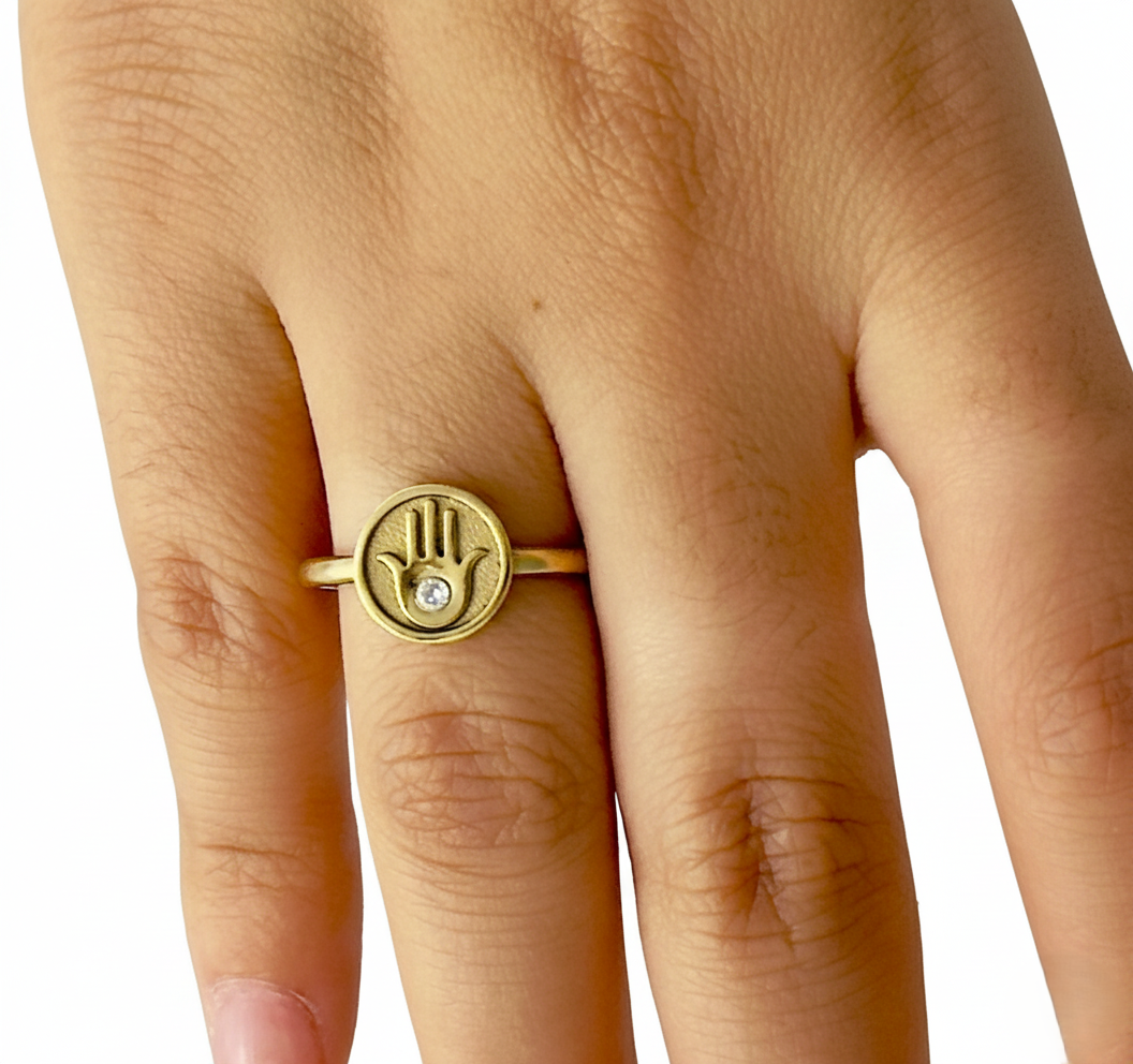DIVINE PROTECTION HAMSA HAND RING