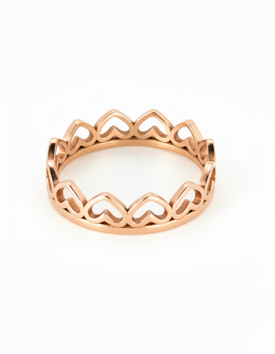 HEART CROWN STACKABLE RING