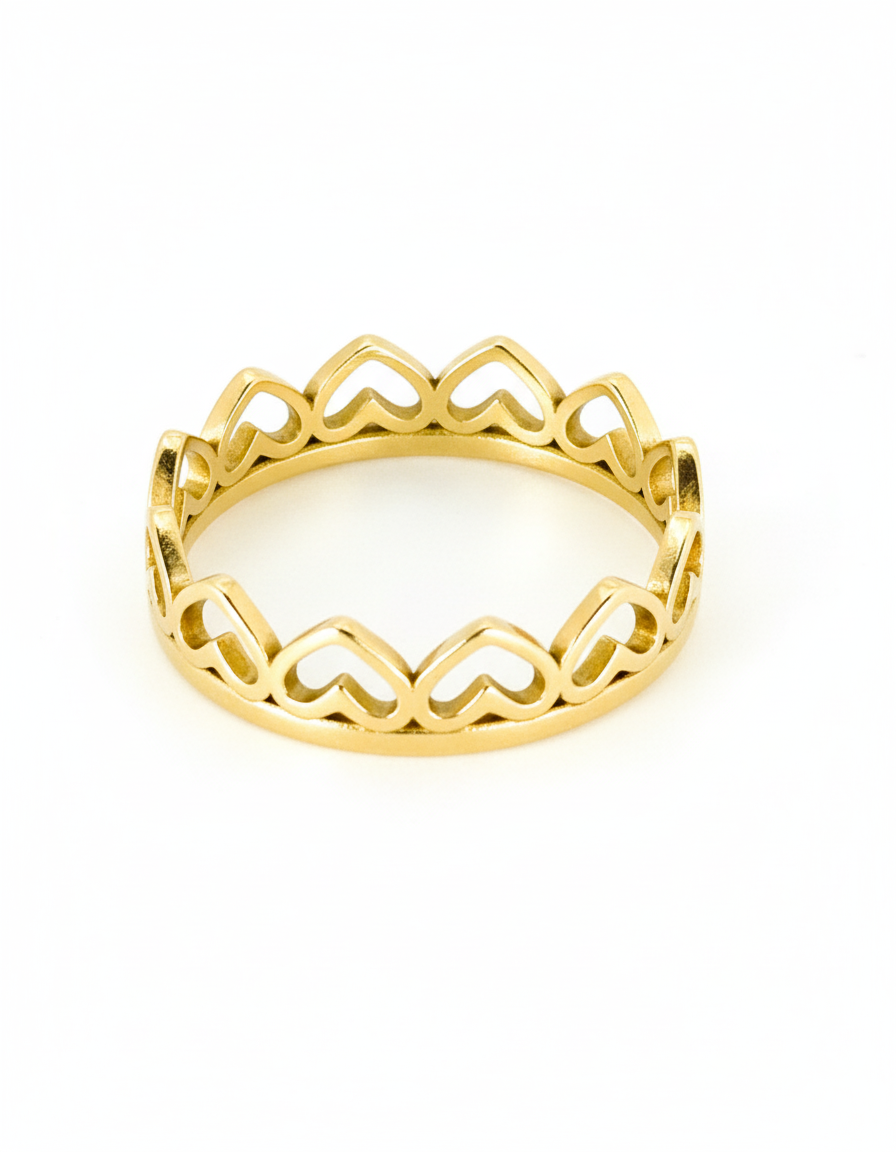 HEART CROWN STACKABLE RING