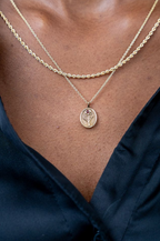THE JANUARY BIRTH FLOWER & STONE PENDANT — CARNATION AND GARNET