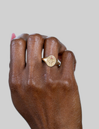 THE JANUARY BIRTH FLOWER AND STONE RING - CARNATION AND GARNET