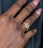 THE JANUARY BIRTH FLOWER AND STONE RING - CARNATION AND GARNET