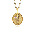 THE JUNE BIRTH FLOWER & STONE PENDANT — ROSE AND ALEXANDRITE