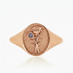 THE JUNE BIRTH FLOWER AND STONE RING — ROSE AND ALEXANDRITE