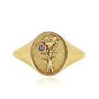THE JUNE BIRTH FLOWER AND STONE RING — ROSE AND ALEXANDRITE