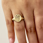 THE JUNE BIRTH FLOWER AND STONE RING — ROSE AND ALEXANDRITE