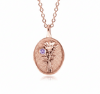 THE JUNE BIRTH FLOWER & STONE PENDANT — ROSE AND ALEXANDRITE