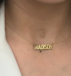 STATEMENT BLOCK NAME NECKLACE