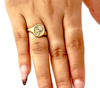 THE MARCH BIRTH FLOWER AND STONE RING — DAFFODIL AND AQUAMARINE