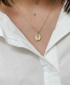 THE MAY BIRTH FLOWER & STONE PENDANT — LILY OF THE VALLEY AND EMERALD