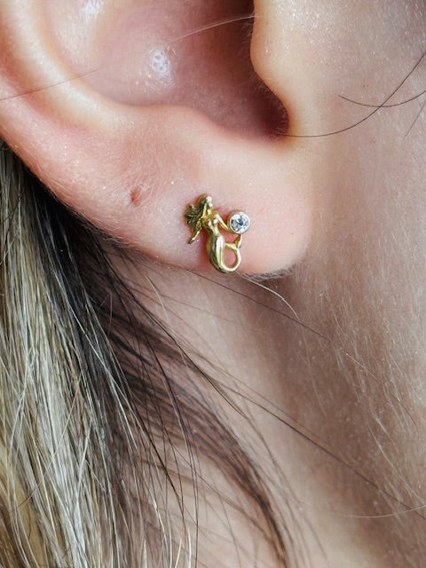 HIDDEN DEPTHS MERMAID STUD EARRINGS
