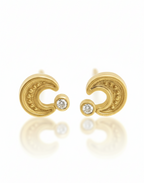 CRESCENT MOONLIGHT PROTECTION STUD EARRINGS