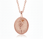 THE NOVEMBER BIRTH FLOWER PENDANT — CHRYSANTHEMUM AND CITRINE