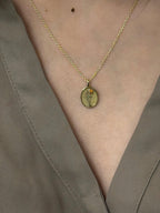 THE NOVEMBER BIRTH FLOWER PENDANT — CHRYSANTHEMUM AND CITRINE