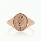 THE NOVEMBER BIRTH FLOWER AND STONE RING — CHRYSANTHEMUM AND CITRINE