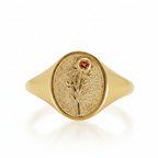 THE NOVEMBER BIRTH FLOWER AND STONE RING — CHRYSANTHEMUM AND CITRINE