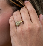THE NOVEMBER BIRTH FLOWER AND STONE RING — CHRYSANTHEMUM AND CITRINE