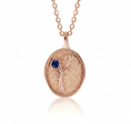 THE SEPTEMBER BIRTH FLOWER & STONE PENDANT — ASTER AND SAPPHIRE