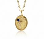 THE SEPTEMBER BIRTH FLOWER & STONE PENDANT — ASTER AND SAPPHIRE