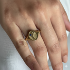 THE SEPTEMBER BIRTH FLOWER AND STONE RING — ASTER AND SAPPHIRE