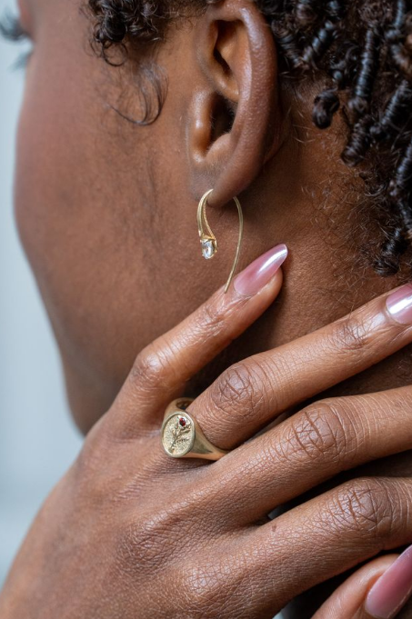 WHITE SAPPHIRE DROP EARRINGS