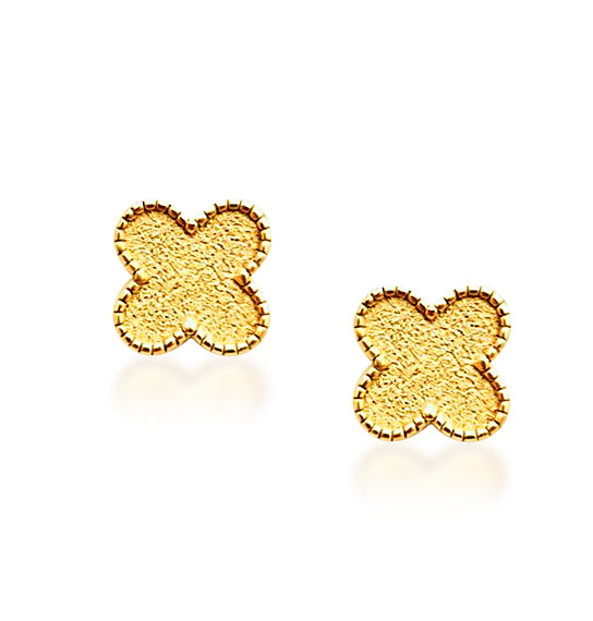 FOUR TREBOL LUCK STUD EARRINGS